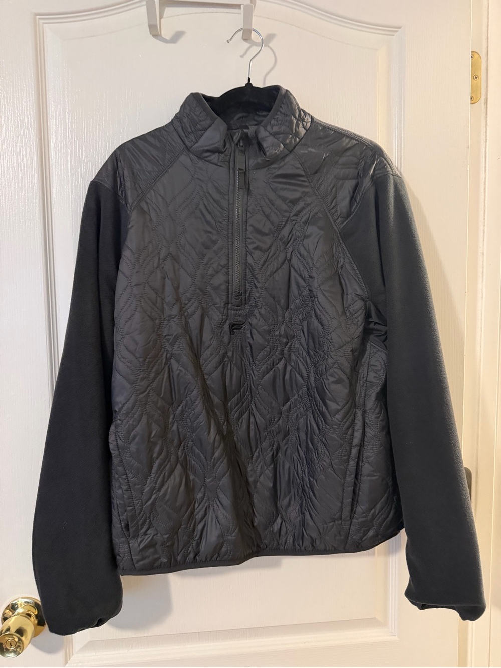 Fabletics Black Quilted Half-Zip Pullover Jacket